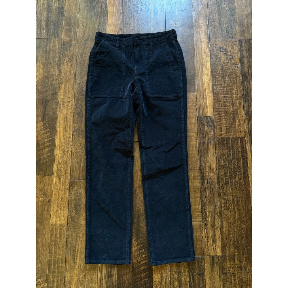 Madewell The Slim Straight Utility Corduroy Pants Womens 24 Blue Cotton Mid Rise